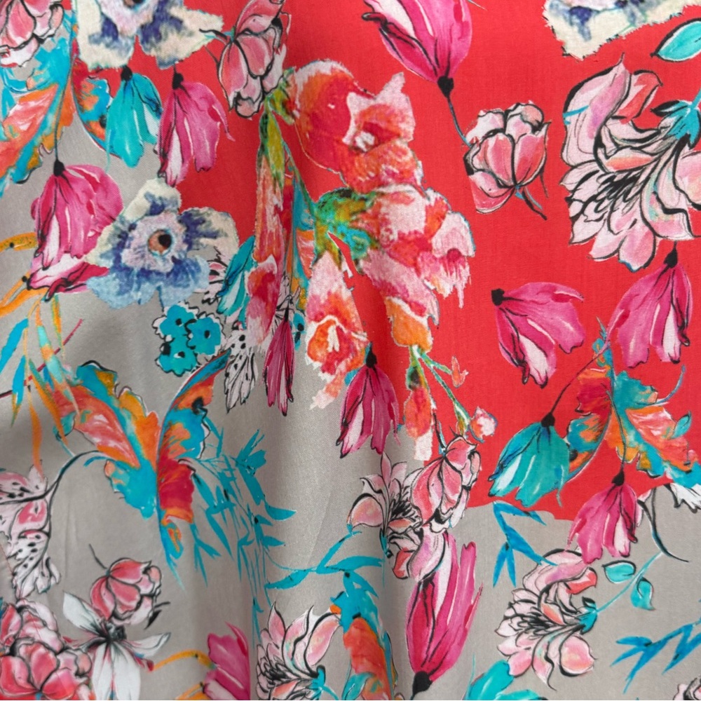 Tolani Collection Floral Boho Tunic Kimono Top LP Pink Blue Modal - Picture 11 of 12